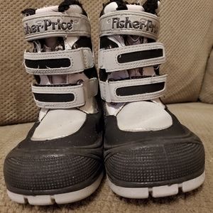 ☆HP☆ Vintage Fisher Price Kids Snow Boots Size 9 gray & black